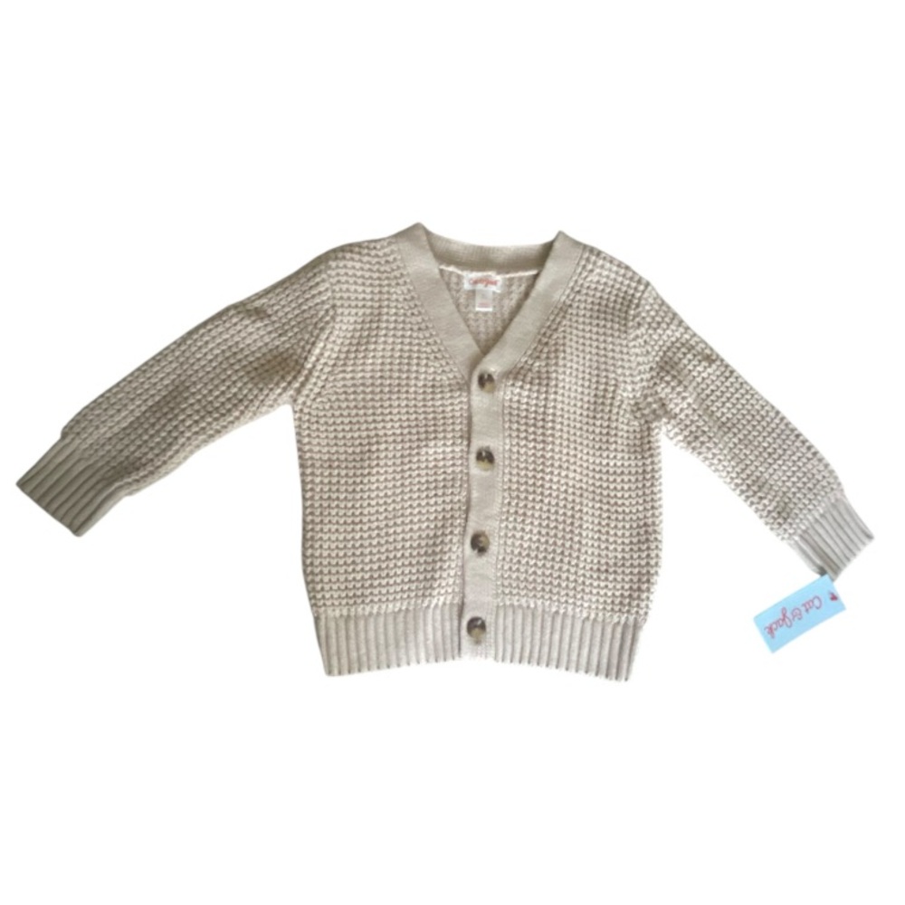 Cat & Jack Cream Knit Cardigan Sweater V-Neck
